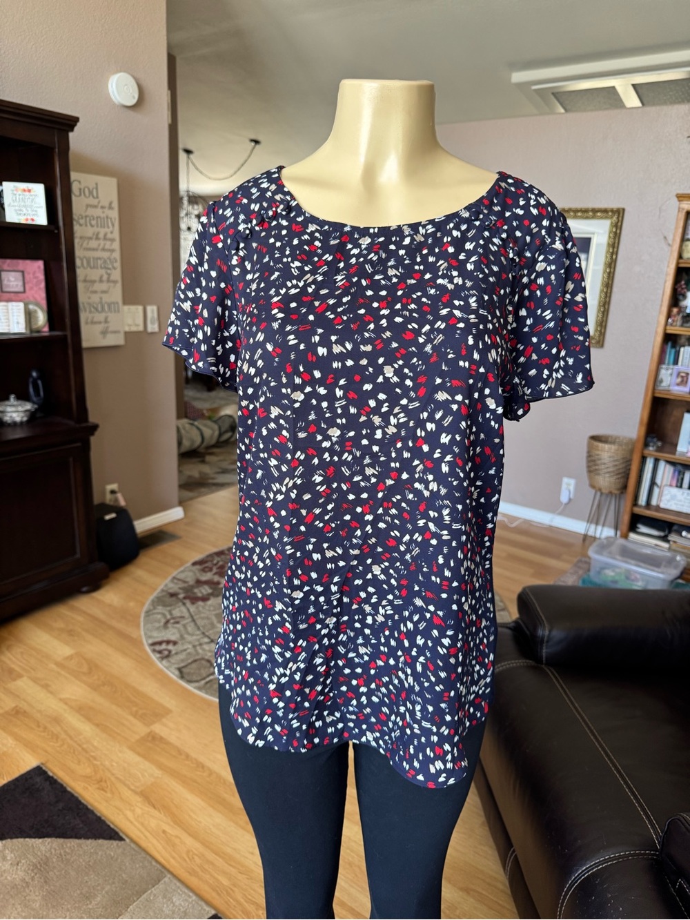Fortune & Ivy navy, red & white print-size M